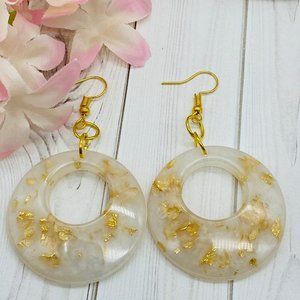 New Handmade Earrings with Gold Leaf            J1